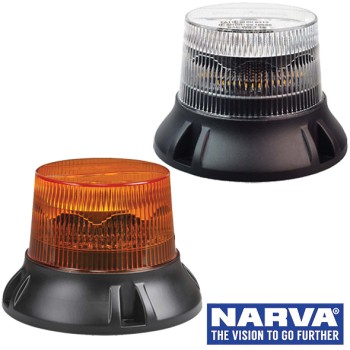 NARVA 'Geomax' LED Strobe / Rotator Light With Flange Base - Amber
